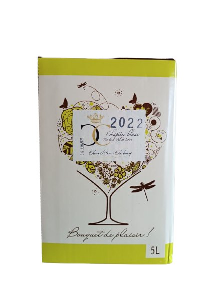 Cubi de Vin Blanc Sec et aromatique Chenin IGP Val de Loire de 5 litres