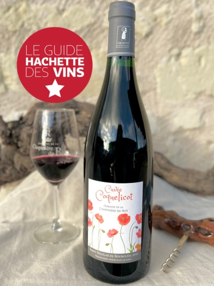 Cuvée Coquelicot vin rouge saint Nicolas de Bourgueil du Domaine de la Chopinière du Roy vigneron indépendant avec étoile du Guide Hachette des vins